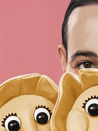 Illustration of Pee-wee Herman by Akiko Stehrenberger.