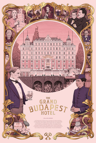 Foil edition of the Grand Budapest Hotel poster by Rory Kurtz.