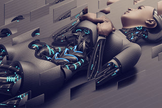 Illustrated poster for the film Ex Machina by Rory Kurtz