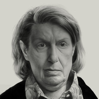 Black and white drawing of a woman with a disappointed look on her face