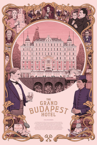 Regular edition of the Grand Budapest Hotel poster by Rory Kurtz.